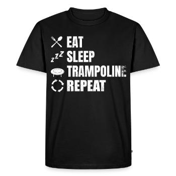 Horaire de Funny Trampoline - T-shirt Premium bio Homme - noir - Devant - Nico (187cm)