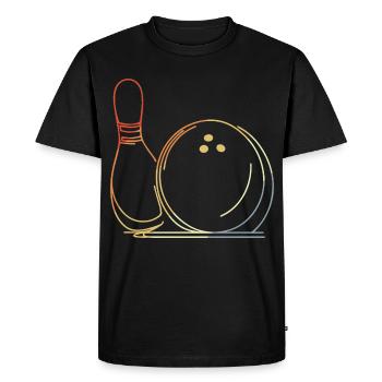 Boule de bowling et croquis de quilles - T-shirt Premium bio Homme - noir - Devant - Nico (187cm)