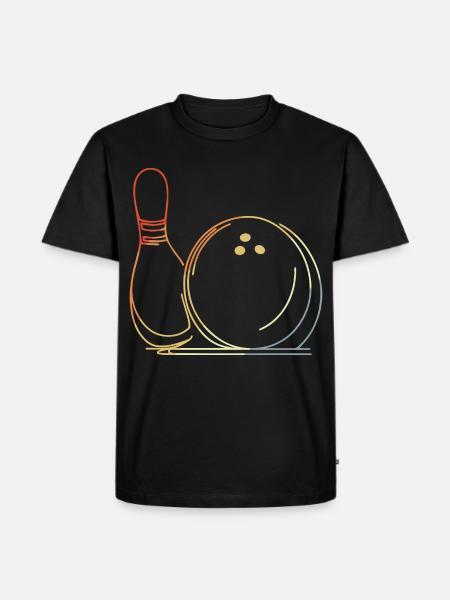Bowling Ball and Pin Sketch - Men's Premium Organic T-Shirt - black