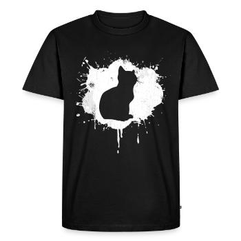 Cat Sketch - Men's Premium Organic T-Shirt - black - Front - Nico (187cm)
