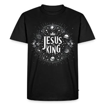 Conception du cercle de Jésus est roi - T-shirt Premium bio Homme - noir - Devant - Nico (187cm)