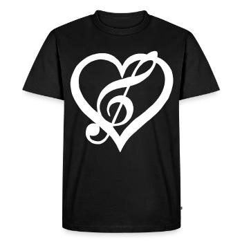 La musique dans le coeur (blanc) - T-shirt Premium bio Homme - noir - Devant - Nico (187cm)