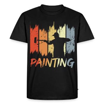 Peintre rétro - T-shirt Premium bio Homme - noir - Devant - Nico (187cm)