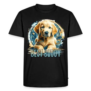 Golden Retriever chiot mignon famille chien cadeau - T-shirt Premium bio Homme - noir - Devant - Nico (187cm)