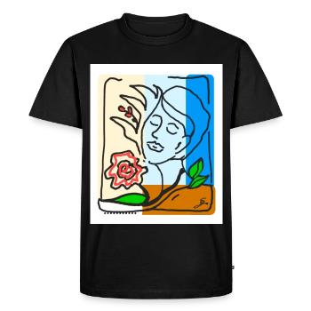 EC Woman I Flowers I GiftI Mother's Day I Women's Day - Men's Premium Organic T-Shirt - black - Front - Nico (187cm)
