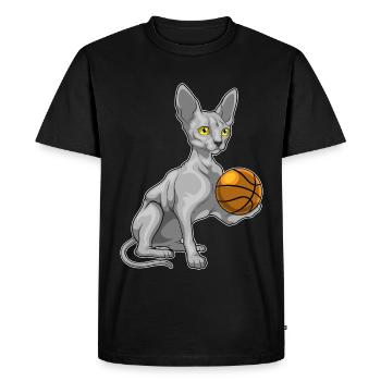 Sphinx Cat Joueur De Basket-ball Basket-ball - T-shirt Premium bio Homme - noir - Devant - Nico (187cm)