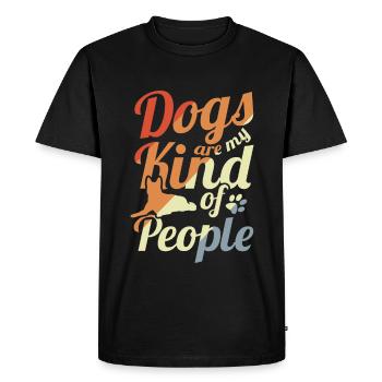 Dicton du propriétaire de chien - T-shirt Premium bio Homme - noir - Devant - Nico (187cm)
