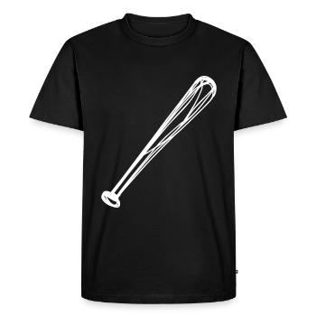 Dessin de batte de baseball - T-shirt Premium bio Homme - noir - Devant - Nico (187cm)