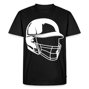 Dessin de casque de baseball - T-shirt Premium bio Homme - noir - Devant - Nico (187cm)