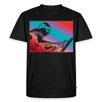 Soudeur Look rétro - T-shirt Premium bio Homme - noir - Devant - Nico (187cm)