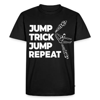 Jump Trick Jump Repeat - Men's Premium Organic T-Shirt - black - Front - Nico (187cm)