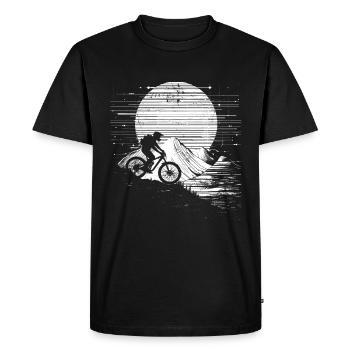 Croquis de vététiste - T-shirt Premium bio Homme - noir - Devant - Nico (187cm)