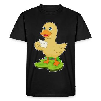 Duck Letter - Men's Premium Organic T-Shirt - black - Front - Nico (187cm)