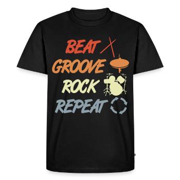 Batterie Look Vintage - T-shirt Premium bio Homme - noir - Devant - Nico (187cm)
