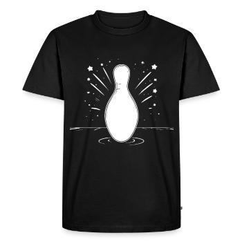 Bowling Pin - Men's Premium Organic T-Shirt - black - Front - Nico (187cm)