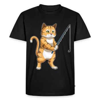 Cat Angler Fishing Rod Fishing Rod - Men's Premium Organic T-Shirt - black - Front - Nico (187cm)