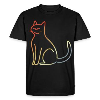 Cat Sketch Vintage Look - Men's Premium Organic T-Shirt - black - Front - Nico (187cm)