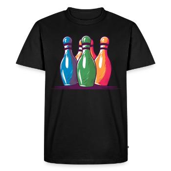 Quilles de bowling style comique - T-shirt Premium bio Homme - noir - Devant - Nico (187cm)