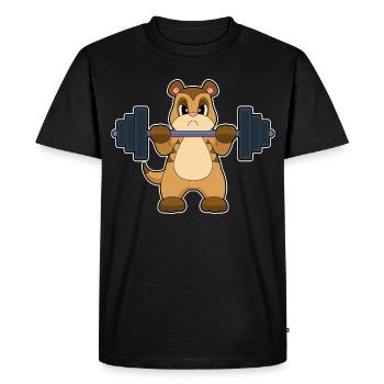Culturiste Bodybuilder Barre, Bodybuilding - T-shirt Premium bio Homme - noir - Devant - Nico (187cm)