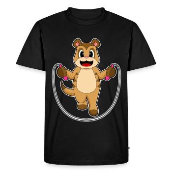 Forme physique pour sauter à la corde sur la corde suricate - T-shirt Premium bio Homme - noir - Devant - Nico (187cm)