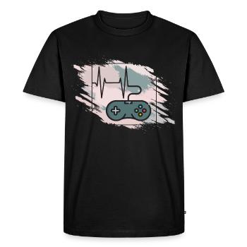 Heartbeat Gaming Controller Retro - Men's Premium Organic T-Shirt - black - Front - Nico (187cm)