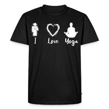 J’adore le yoga - T-shirt Premium bio Homme - noir - Devant - Nico (187cm)