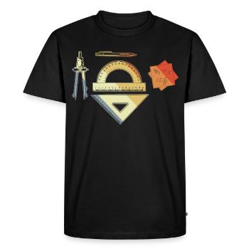 Look Vintage d’architecte - T-shirt Premium bio Homme - noir - Devant - Nico (187cm)