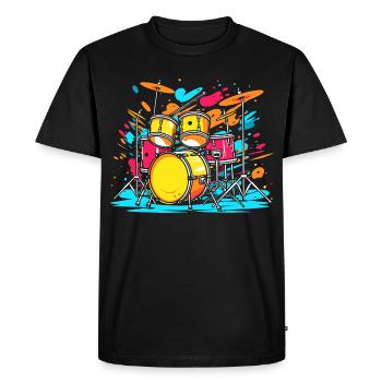 Portrait de tambour - T-shirt Premium bio Homme - noir - Devant - Nico (187cm)
