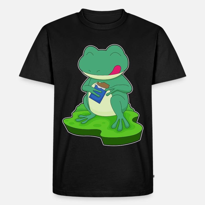 Frosch Tafel Schokolade - Männer Premium Bio T-Shirt - Schwarz