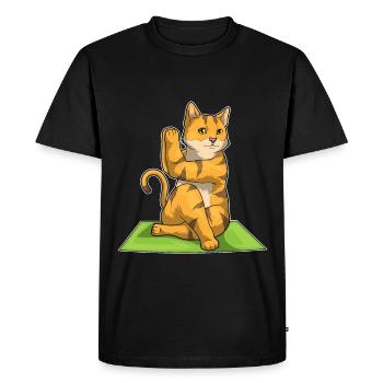 Gymnastique de fitness yoga pour chats - T-shirt Premium bio Homme - noir - Devant - Nico (187cm)