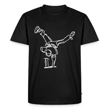 Breakdancer Drawing - Men's Premium Organic T-Shirt - black - Front - Nico (187cm)