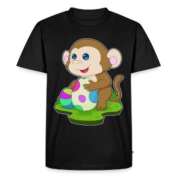 Monkey Easter Easter Eggs - Men's Premium Organic T-Shirt - black - Front - Nico (187cm)