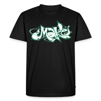Le mot vert fait des graffitis - T-shirt Premium bio Homme - noir - Devant - Nico (187cm)