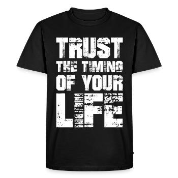 Faites confiance au moment de votre vie - T-shirt Premium bio Homme - noir - Devant - Nico (187cm)