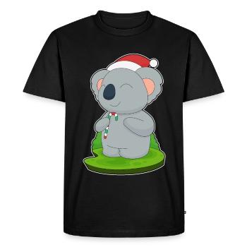 Koala Christmas Candy Cane - Men's Premium Organic T-Shirt - black - Front - Nico (187cm)