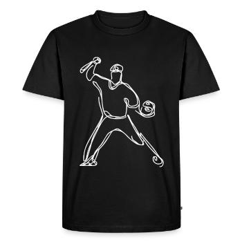 Croquis d’un joueur de baseball - T-shirt Premium bio Homme - noir - Devant - Nico (187cm)