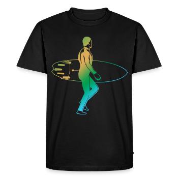 Surfing Vintage Look - Men's Premium Organic T-Shirt - black - Front - Nico (187cm)
