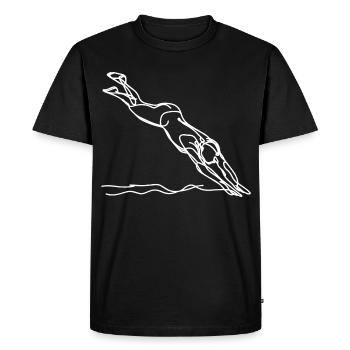 Croquis d’amant de natation - T-shirt Premium bio Homme - noir - Devant - Nico (187cm)