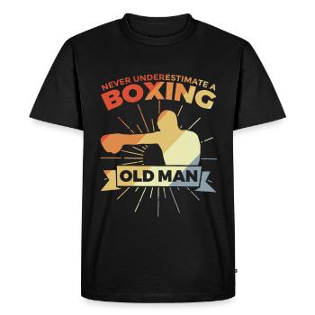 Never underestimate an old boxer - Men's Premium Organic T-Shirt - black - Front - Nico (187cm)
