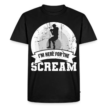 Je suis là pour le cri - T-shirt Premium bio Homme - noir - Devant - Nico (187cm)