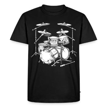 Graphismes de batterie - T-shirt Premium bio Homme - noir - Devant - Nico (187cm)