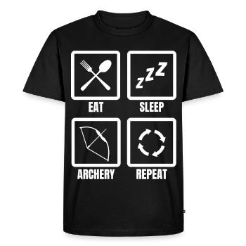 Eat Sleep Archery Repeat - Men's Premium Organic T-Shirt - black - Front - Nico (187cm)