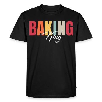 Roi de la boulangerie, Roi boulanger - T-shirt Premium bio Homme - noir - Devant - Nico (187cm)