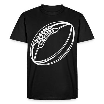 Dessin de ballon de rugby - T-shirt Premium bio Homme - noir - Devant - Nico (187cm)