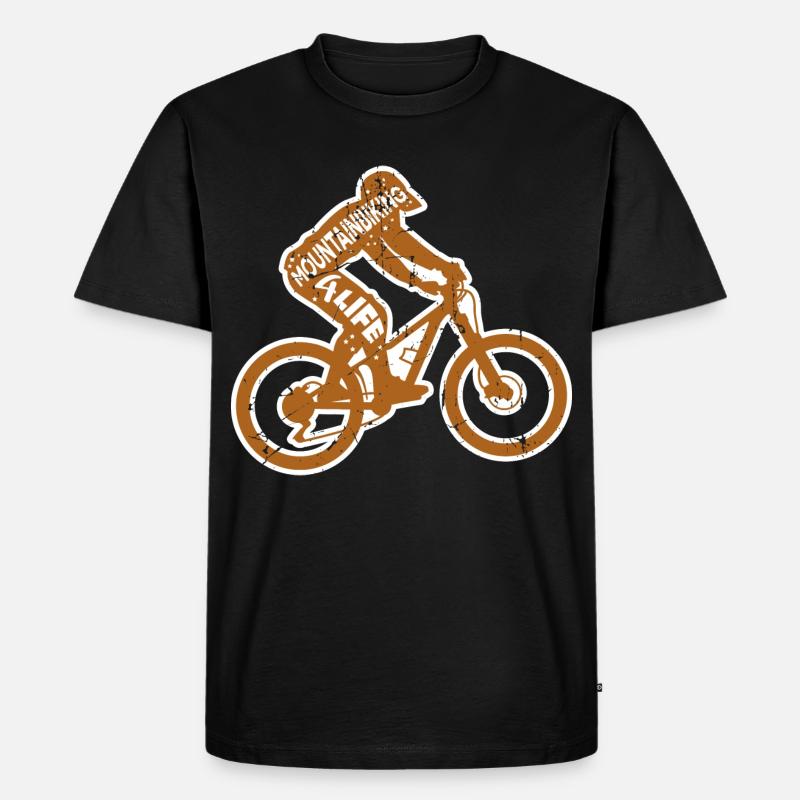 Mountainbiker Spruch - Männer Premium Bio T-Shirt - Schwarz