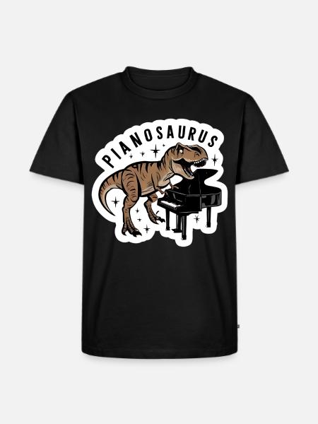 Pianosaurus Dino Piano Player - Men's Premium Organic T-Shirt - black