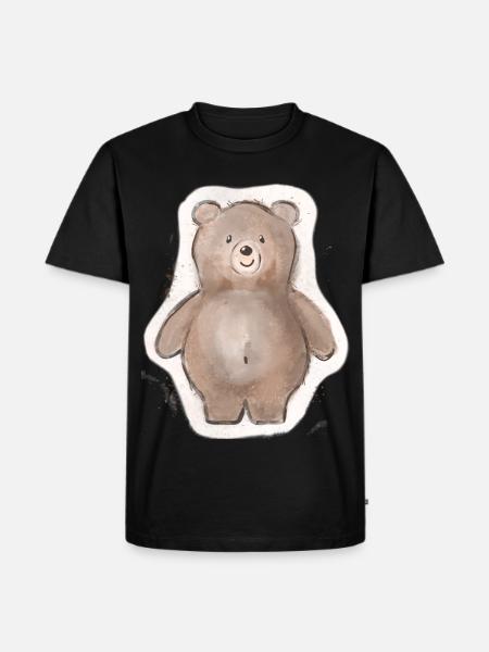 Dicker Bär - Männer Premium Bio T-Shirt - Schwarz