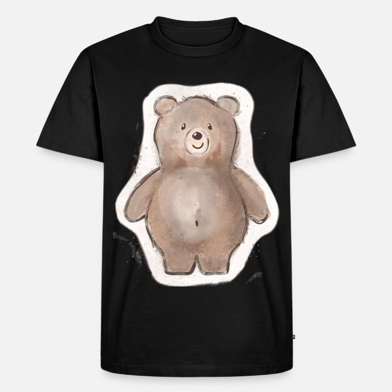 Dicker Bär - Männer Premium Bio T-Shirt - Schwarz