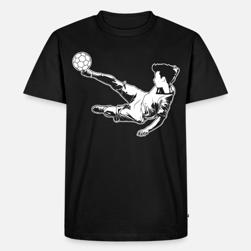 Fußballer Junge - Männer Premium Bio T-Shirt - Schwarz