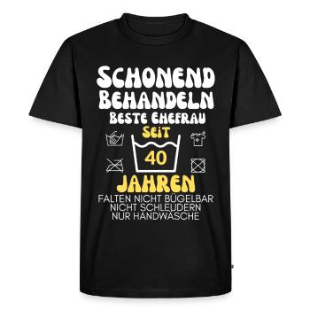 Gentle treatment for 40 years - Men's Premium Organic T-Shirt - black - Front - Nico (187cm)